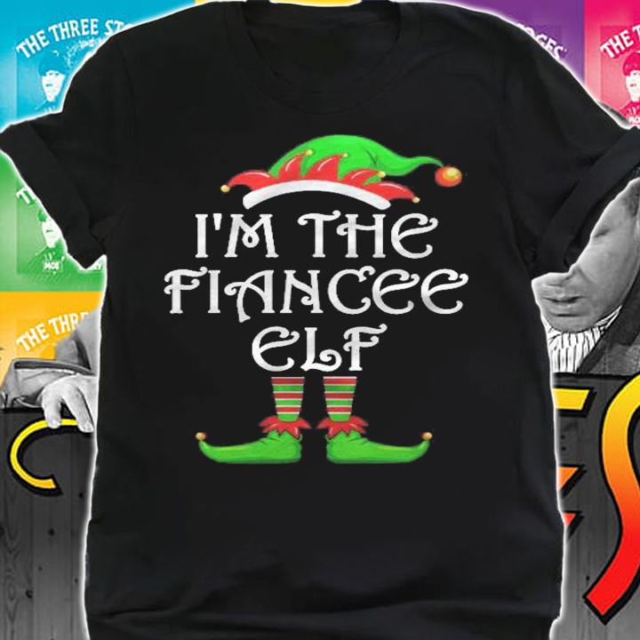 Womens Im The Fiancee Elf Shirt Matching Family Group Christmas Shirt