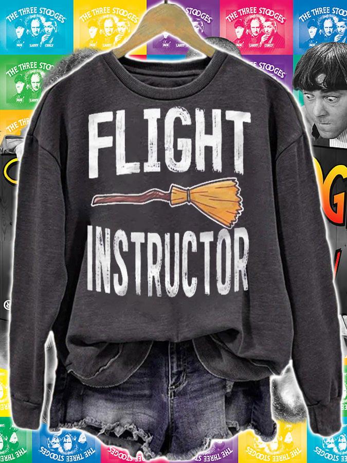 Flight Instructor Witch Shirt Halloween Costume Funny Gifts Shirt sweatshirt