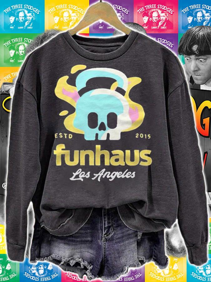 Funhaus Los Angeles estd 2015 Skull gym T-shirt