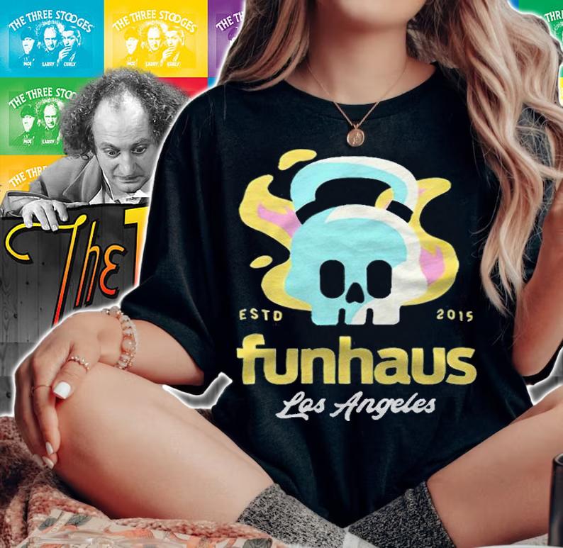 Funhaus Los Angeles estd 2015 Skull gym T-shirt