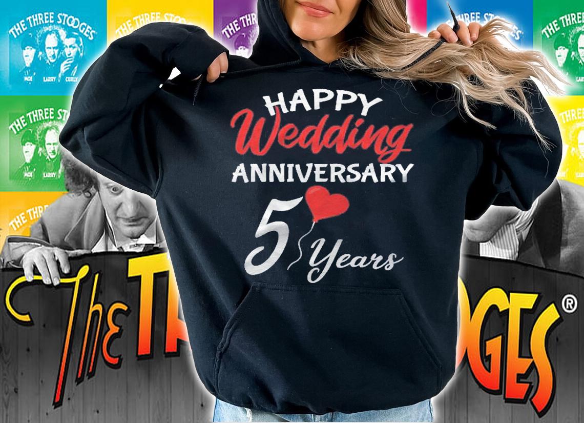 Happy 5Th Wedding Anniversary Heart Love For Him Her Couple Shirt hoodie