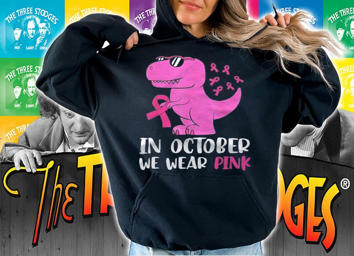 In October We Wear Pink Breast Cancer Awareness Kids Boys Shirt hoodie