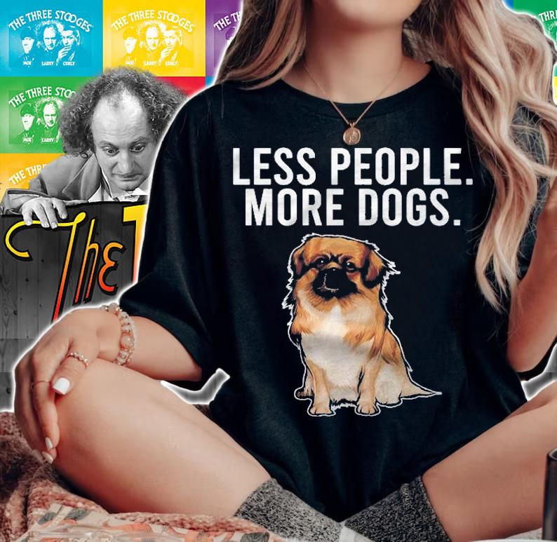 Less People More Dogs Tibetan Spaniel Funny Introvert Shirt woman shirt