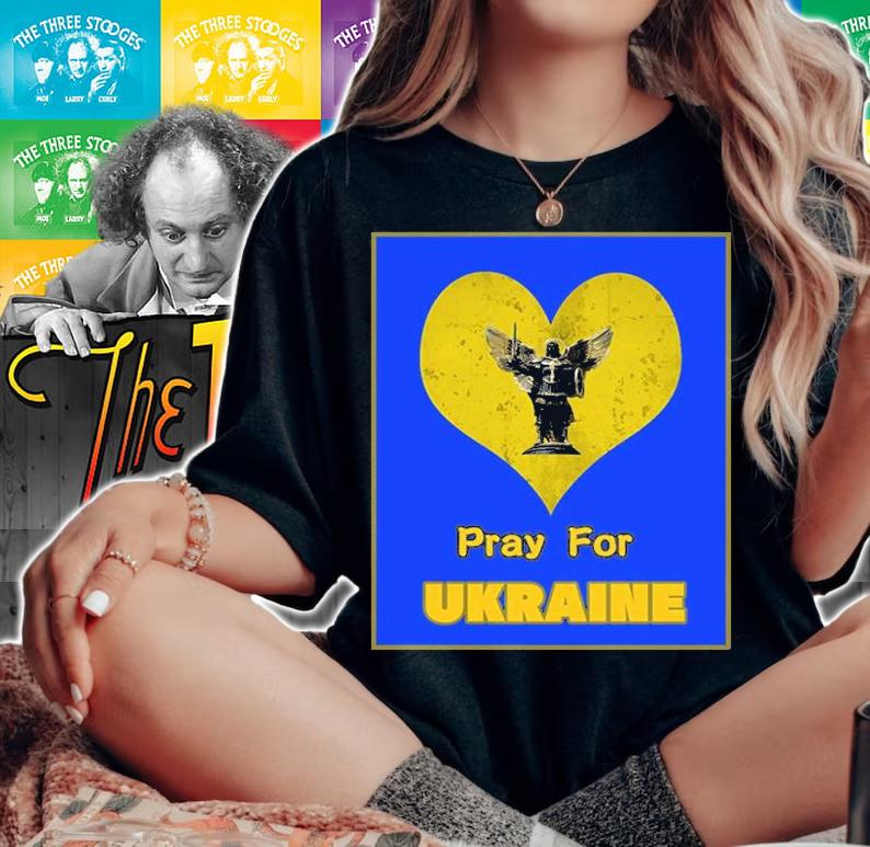PRAY FOR UKRAINE Heart T-Shirt woman shirt