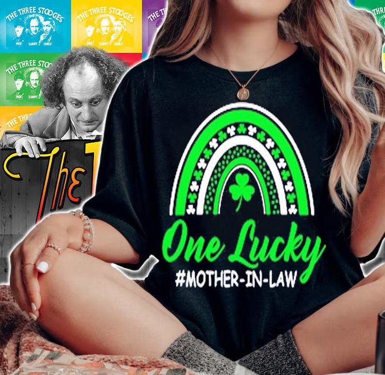 Rainbow One Lucky Mother In Law St Patrick's Day Gift T-Shirt woman shirt