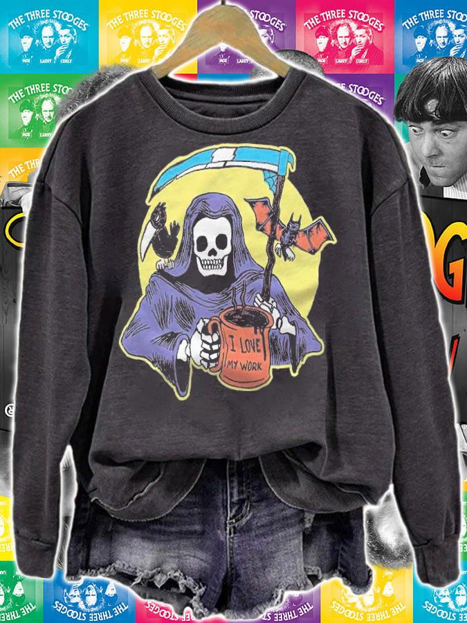 Coffee Skeleton I Love My Work Shirt sweatshirt