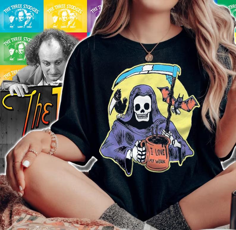 Coffee Skeleton I Love My Work Shirt woman shirt