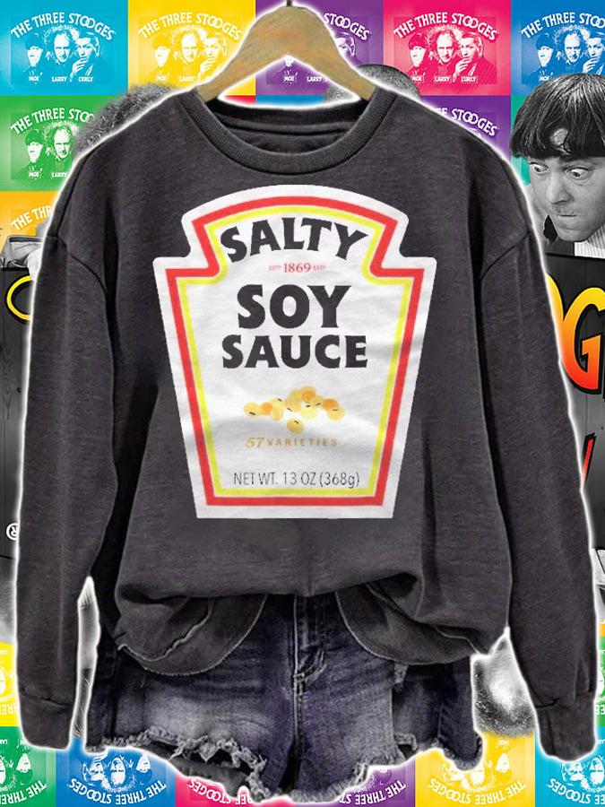 Halloween Matching Costume Salty Soy Sauce Bottle Label Shirt sweatshirt