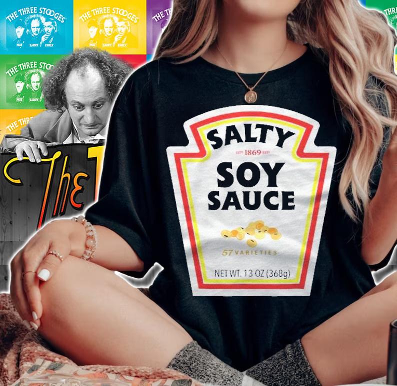 Halloween Matching Costume Salty Soy Sauce Bottle Label Shirt woman shirt