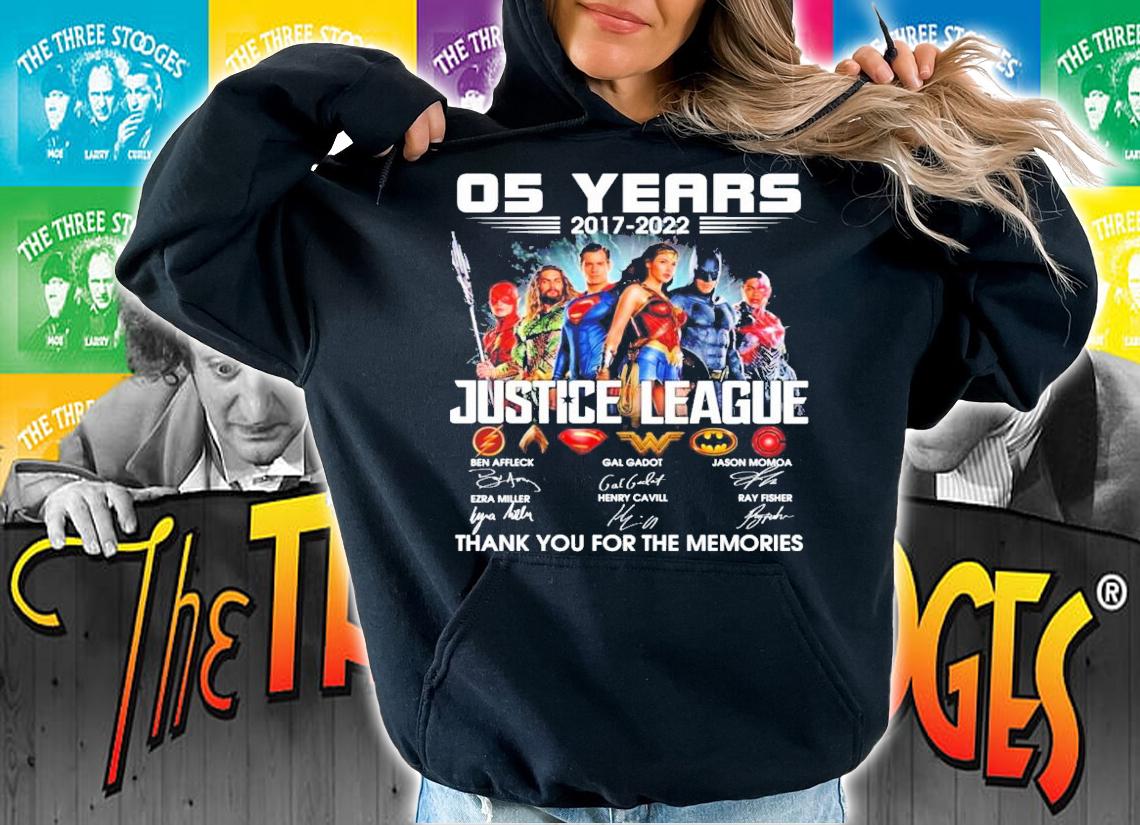 05 years 2017 2022 Justice League signatures t-shirt hoodie