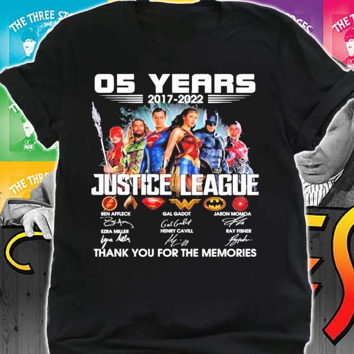 05 years 2017 2022 Justice League signatures t-shirt shirt