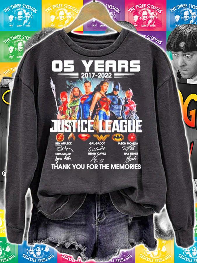 05 years 2017 2022 Justice League signatures t-shirt sweatshirt