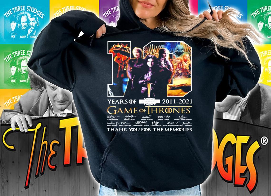 10 years of 2011 2021 Game Of Thrones signatures t-shirt hoodie