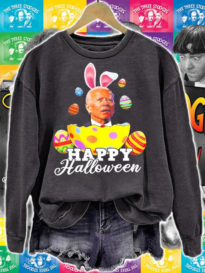 Funny Joe Biden Happy Halloween Confused Easter Biden Bunny T-Shirt sweatshirt