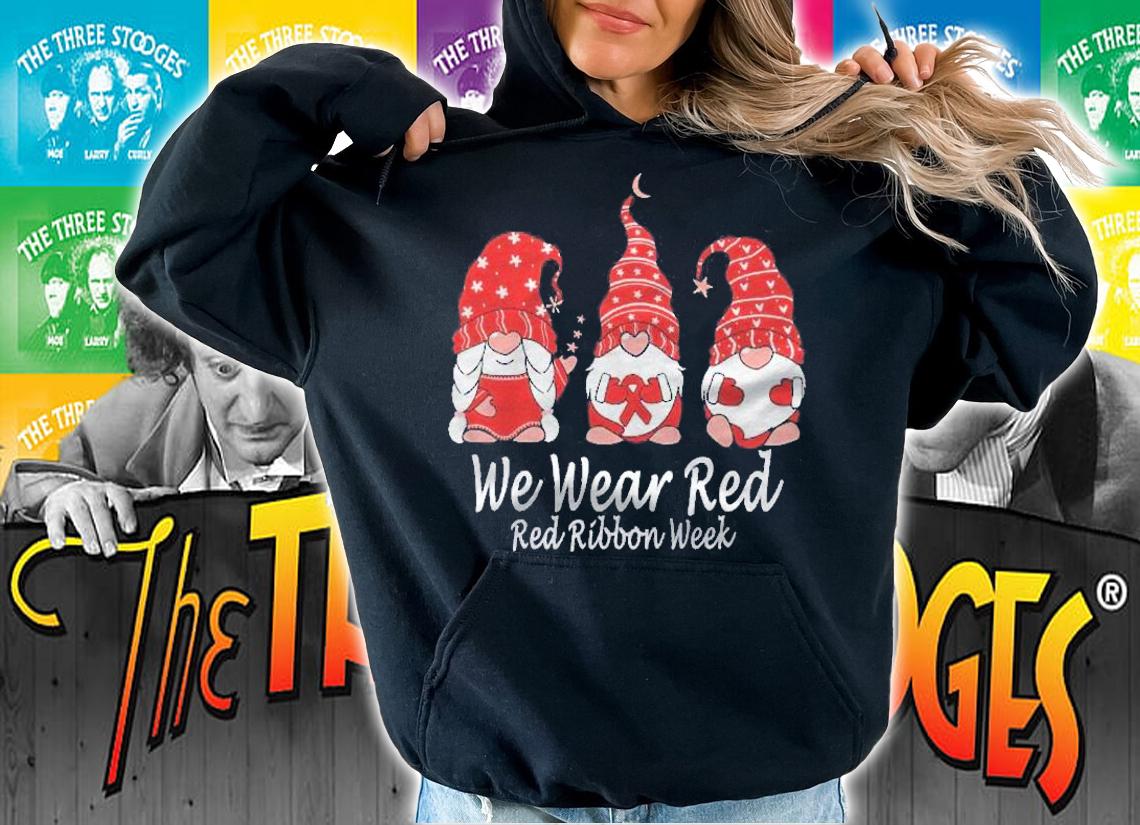 Gnomes Holding Red Ribbon For Red Ribbon Week Awareness Shirt