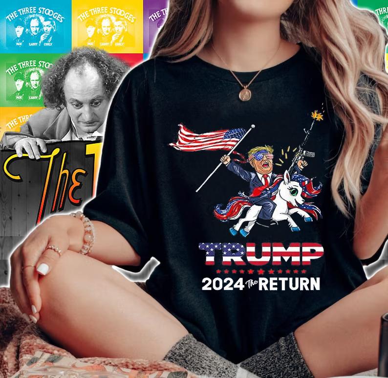 Lets Go Brandon Funny Trump Return 2024 , Funny Brandon Trump T-Shirt woman shirt