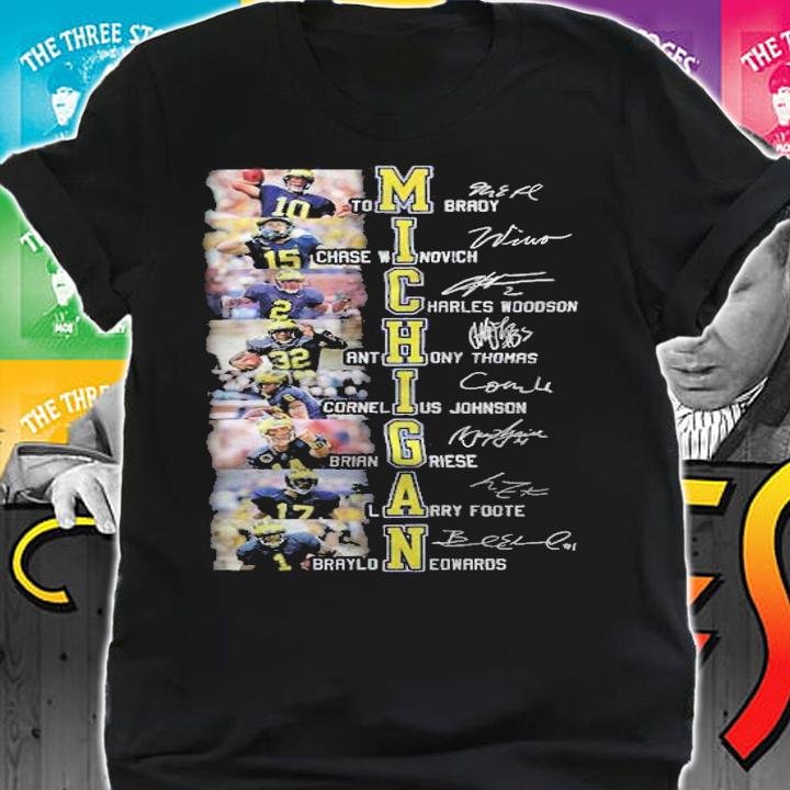 Michigan Wolverines player signatures shirt shirt