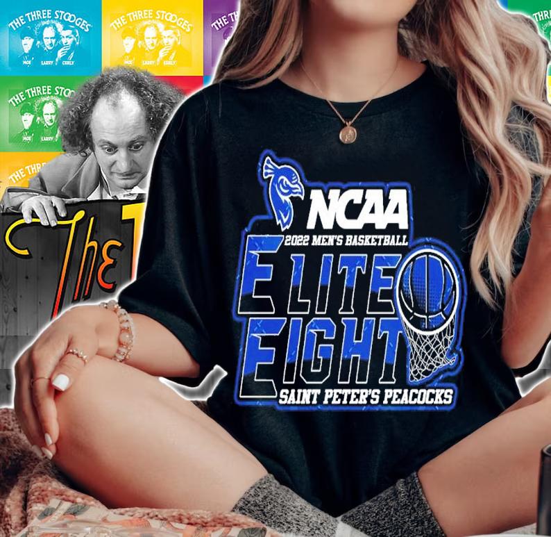 Saint Peter's Peacocks NCAA Men's Basketball Elite Eight The Road To New Orleans 2022 Shirt woman shirt
