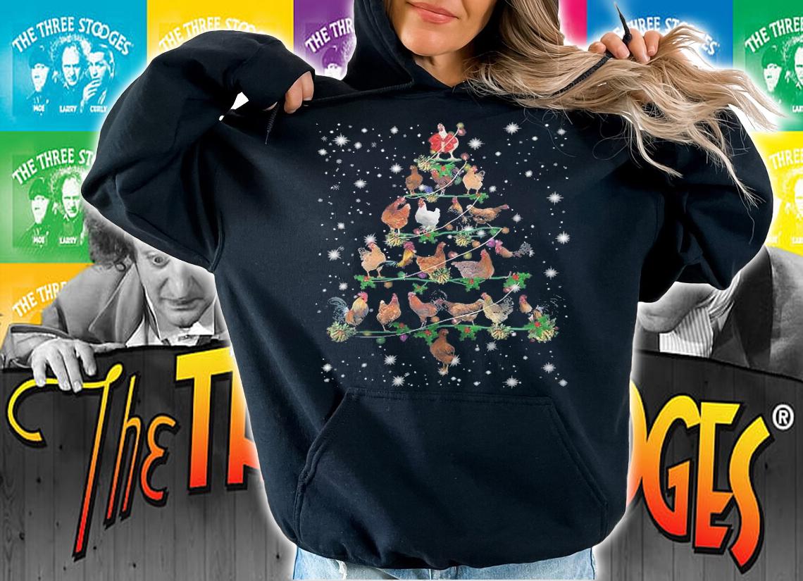 Trending funny Chickens Christmas Tree T-Shirt