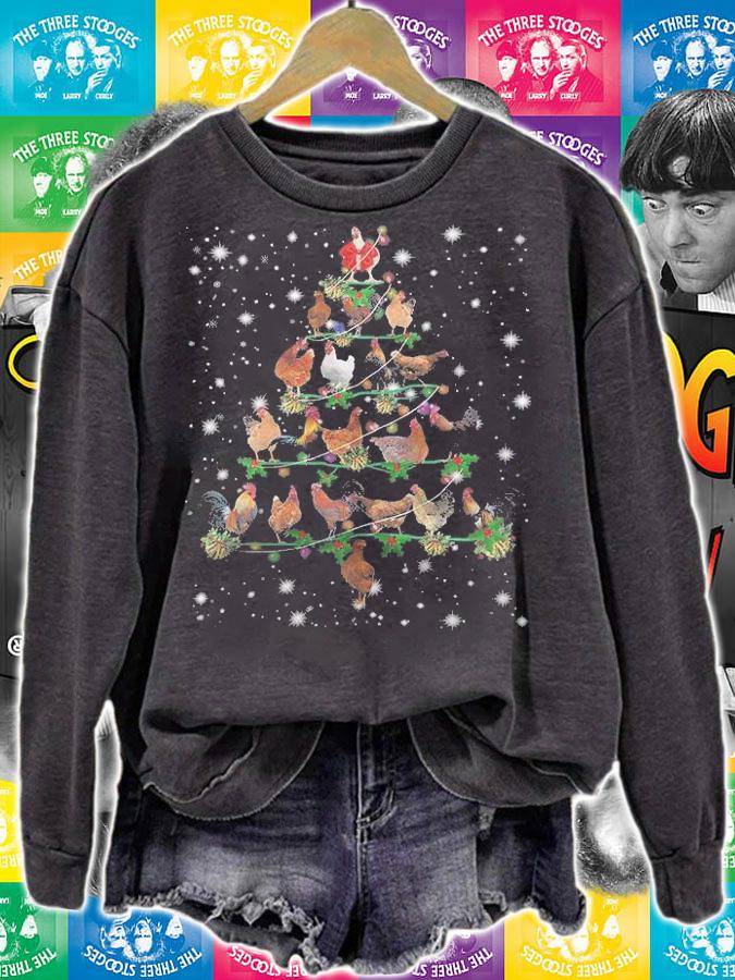 Trending funny Chickens Christmas Tree T-Shirt