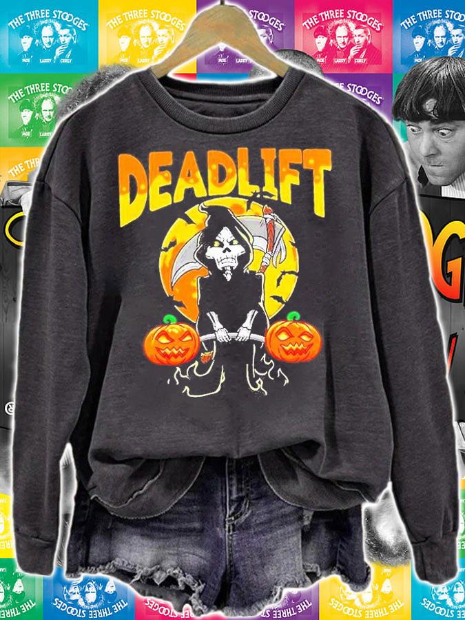 Weight Lifting L1 Deadlift Bodybuilder Halloween T-Shirt sweatshirt