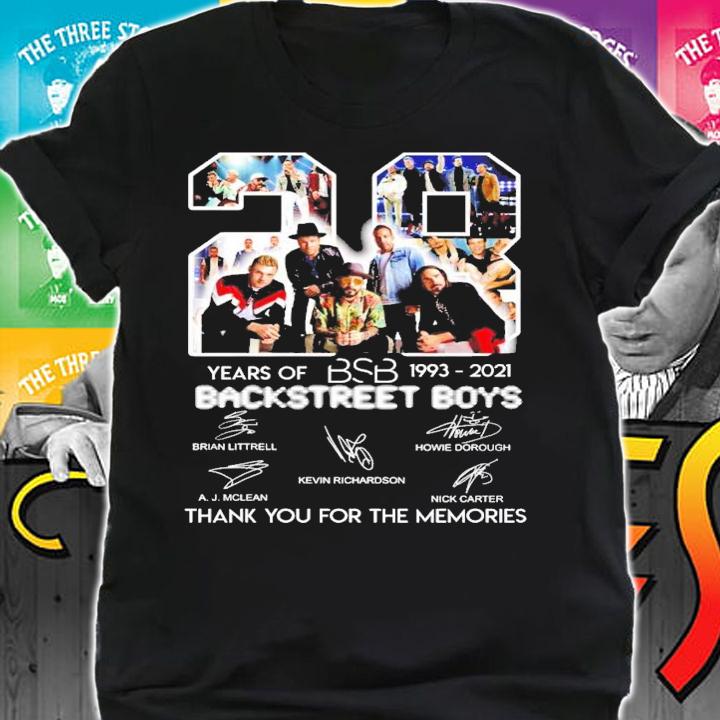 28 years of Backstreet Boys 1993-2021 thank you the memories signatures t-shirt shirt