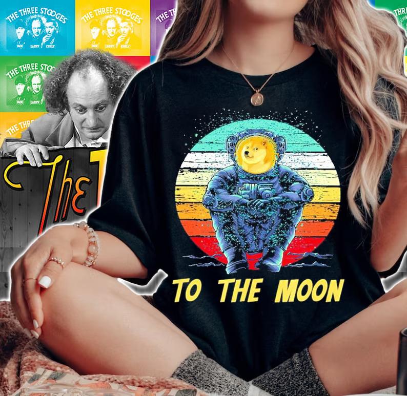 Dogecoin Astronaut To The Moon Vintage Shirt