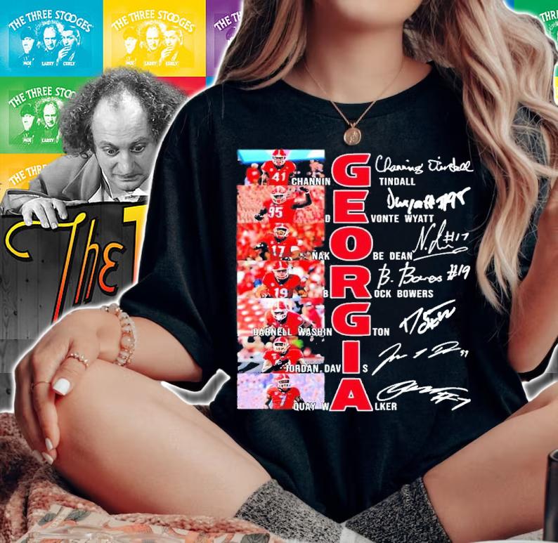Georgia Bulldogs Channing Tindall Devonte Wyatt Nakobe Dean Brock Bowers signatures shirt woman shirt