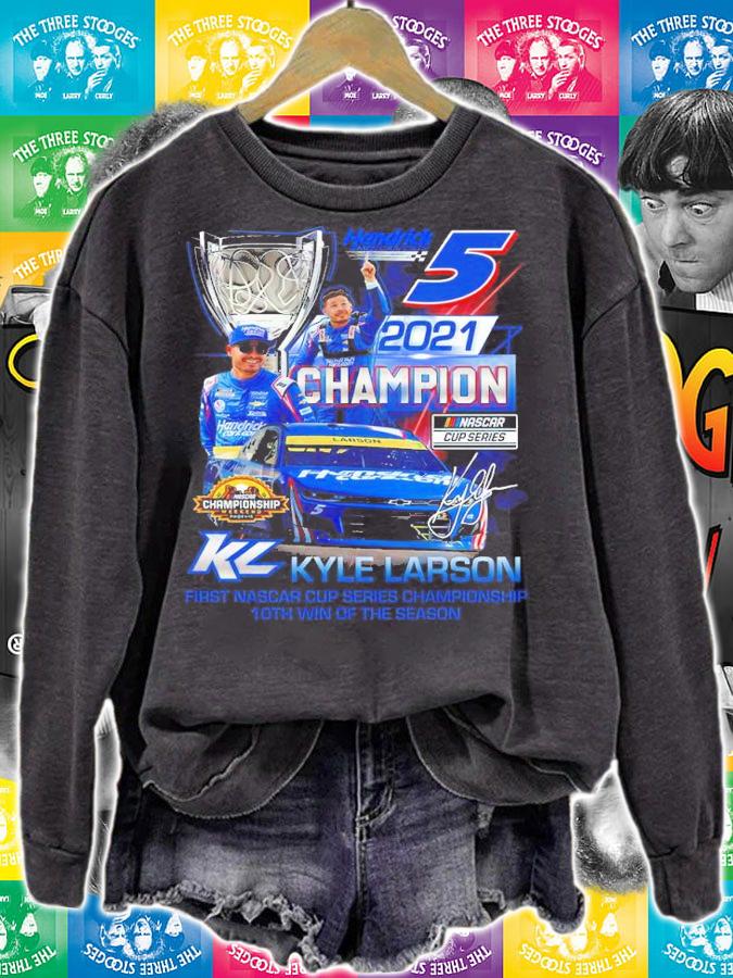 Hendrick 2021 Champion Kyle Larson First Nascar Series Championship Signatures Shirt sweatshirt
