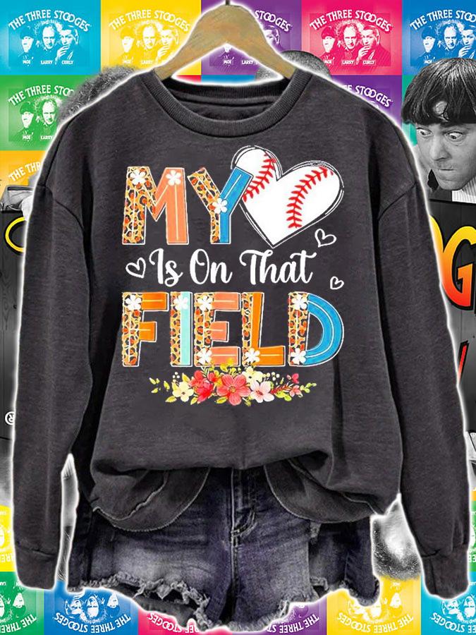 Leopard Baseball Mom My Heart Is On That Field Mothers Day T-Shirt sweatshirt