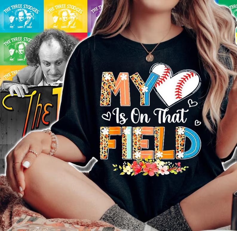 Leopard Baseball Mom My Heart Is On That Field Mothers Day T-Shirt woman shirt