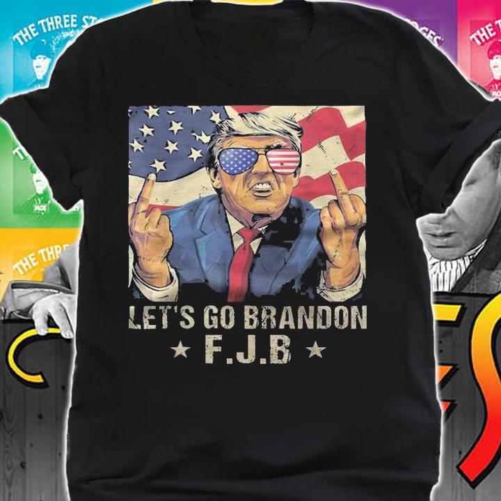 Lets Go Brandon Trump Middle Finger Men Women Vintage T-Shirt shirt