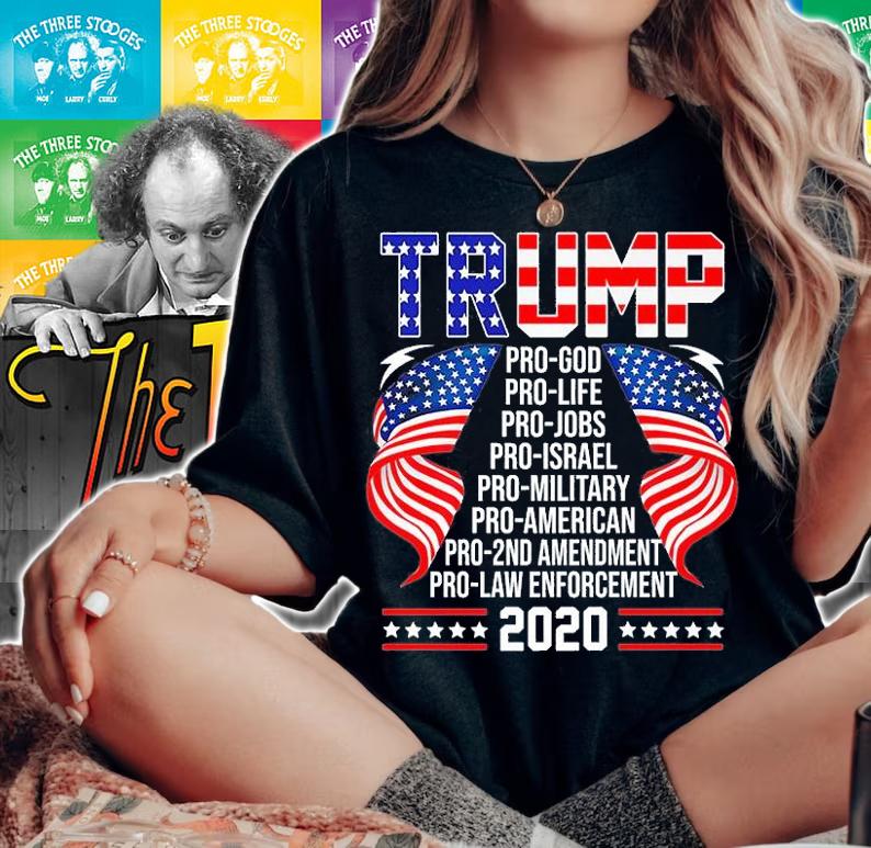 Nice Trump Pro God Pro Life Pro Jobs Pro Israel Pro Military T-Shirt