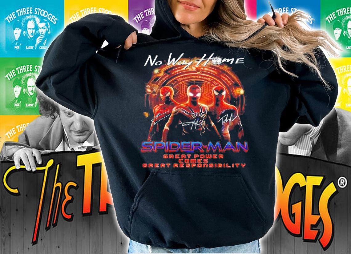 No Way Home Spider-Man Great Power Comes Great Responsibility Signatures Shirt hoodie