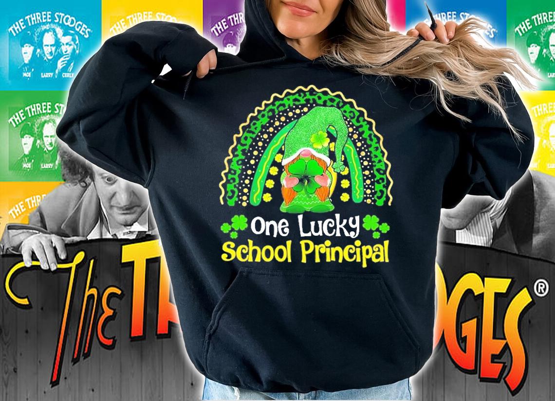 One Lucky School Principal St Patrick's Day Gnome Rainbow T-Shirt hoodie