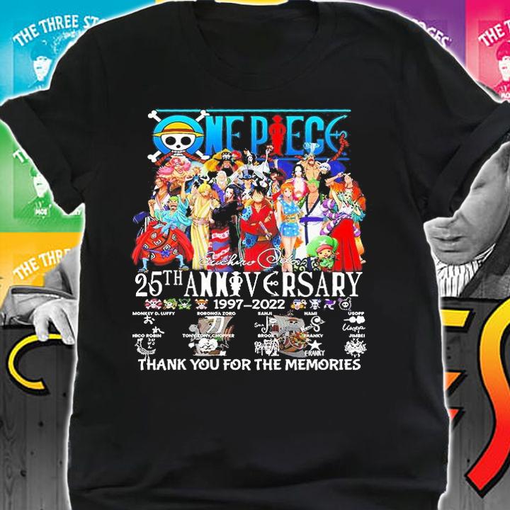 One Piece 25th Anniversary 1997 2022 Thank You For The Memories T-Shirt