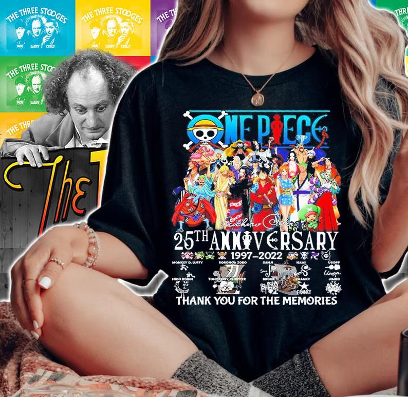 One Piece 25th Anniversary 1997 2022 Thank You For The Memories T-Shirt