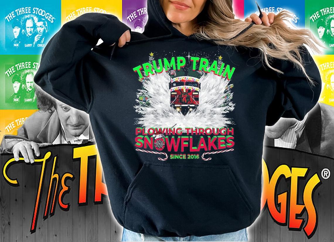 Plowing Through Snowflakes This Christmas & Don A MAGA Trump Train 2024 T-Shirt hoodie