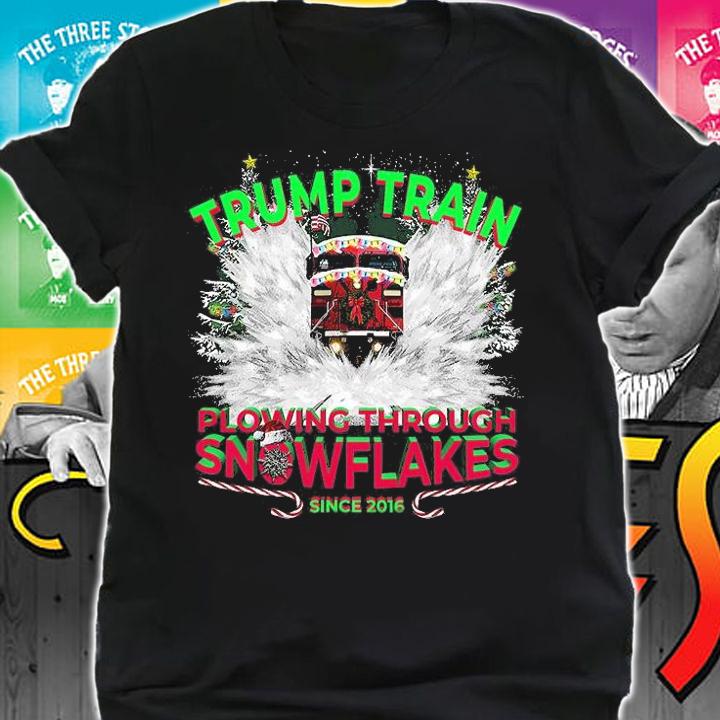 Plowing Through Snowflakes This Christmas & Don A MAGA Trump Train 2024 T-Shirt shirt