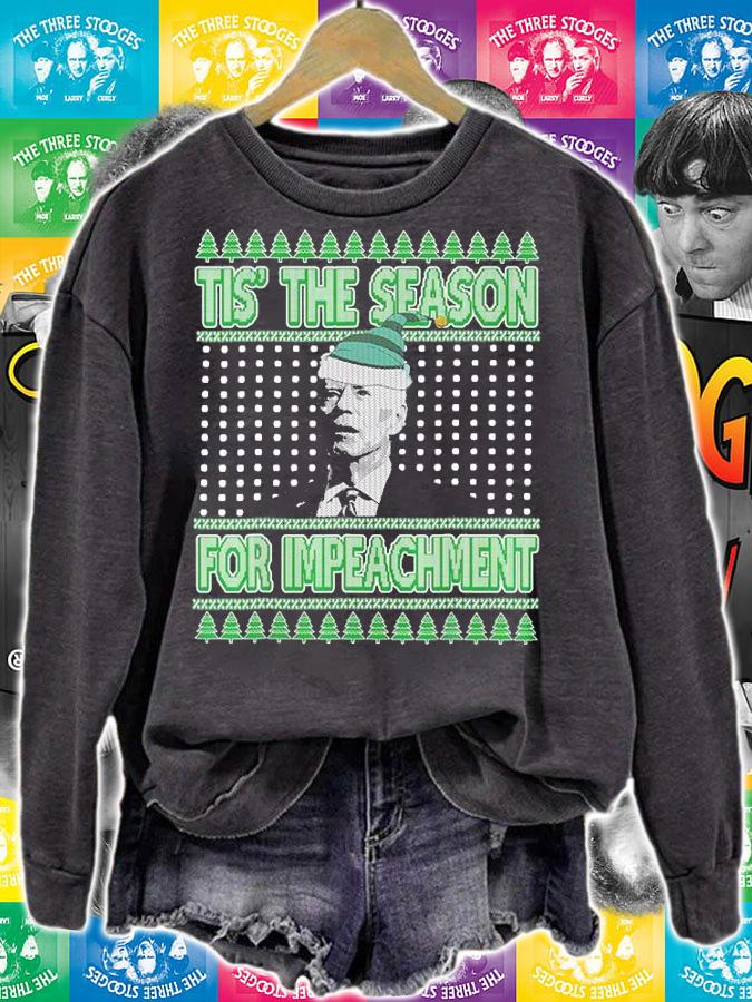 Tis' The Season For Impeachment Santa Biden Impeachment Republican Ugly Christmas T-Shirt sweatshirt