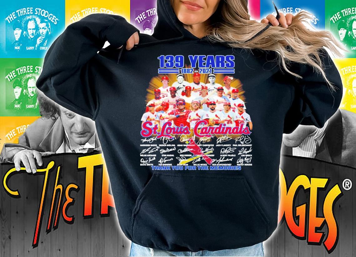 139 Years 1882-2021 St Louis Cardinals Signatures Thank You For The Memories Shirt