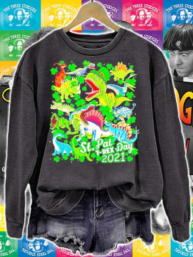 Happy St.Pat T-Rex 2021 day t-shirt sweatshirt