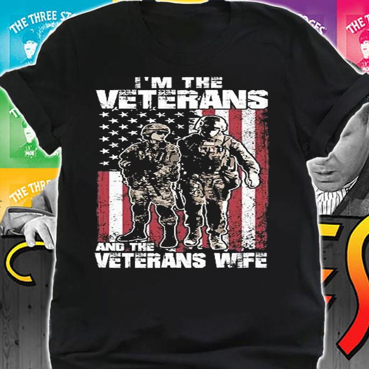 I'm The Veterans The Veterans Wife USA Flag Vintage T-Shirt shirt