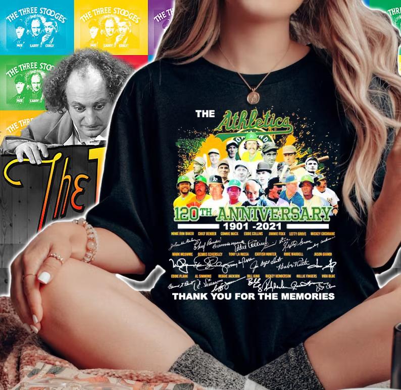 The Athletics 120th anniversary 2901-2021 signatures shirt woman shirt