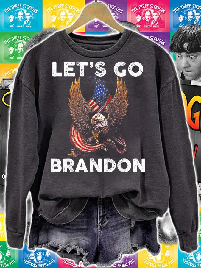 Vintage Eagle American Flag Let's Go Brandon Impeach Biden T-Shirt sweatshirt