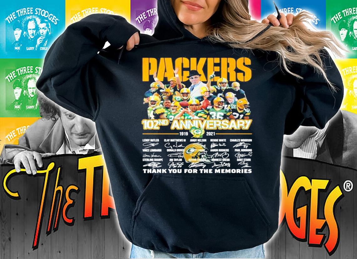 102nd anniversary 1919-2021 Green Bay Packers thank you for the memories shirt hoodie
