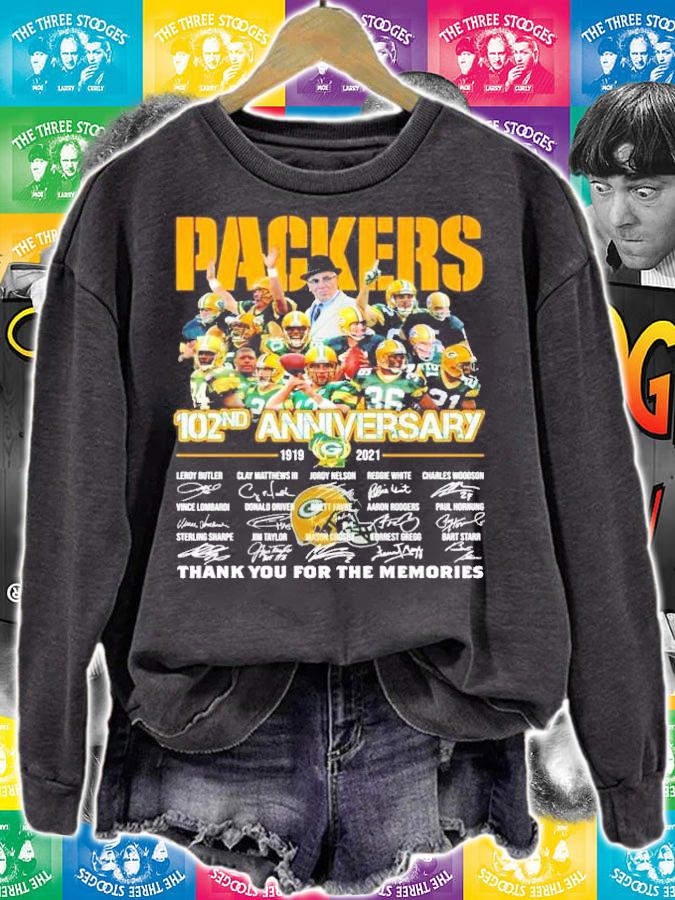 102nd anniversary 1919-2021 Green Bay Packers thank you for the memories shirt sweatshirt