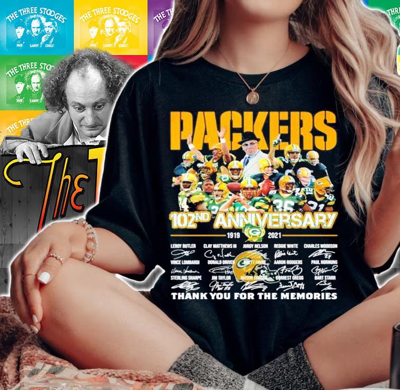 102nd anniversary 1919-2021 Green Bay Packers thank you for the memories shirt woman shirt