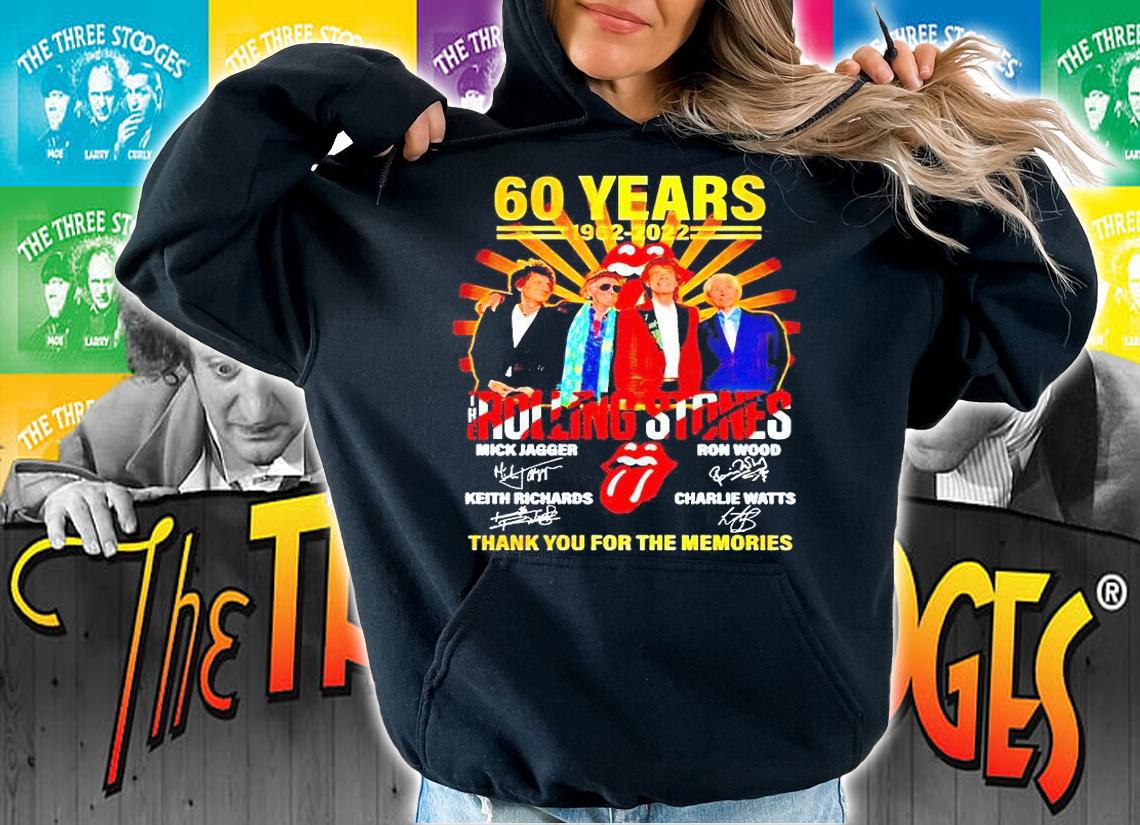 60 years 1962-2022 The Rolling Stones thank You for the memories signature T-shirt hoodie