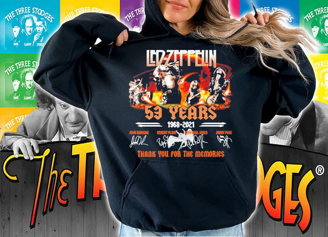 Led Zeppelin 53 years 1968-2021 signatures shirt hoodie